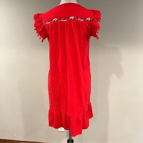 Clearance!!! Kirundo Red embroidered a-line mini Dress size medium - Picture 7 of 14
